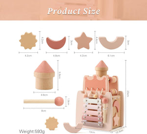 Esiz™ Kids Puzzle Game - Wooden Castle - Pink House - Esiz™