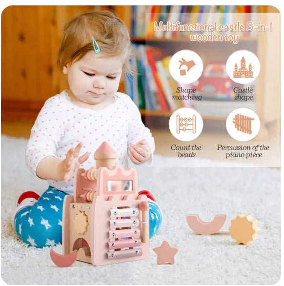 Esiz™ Kids Puzzle Game - Wooden Castle - Pink House - Esiz™
